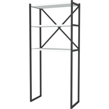 Bofigo 3 Raflı Beyaz Banyo Çamaşır Makinası Üstü Düzenleyici Metal Raf