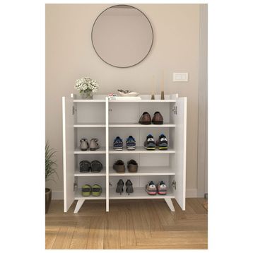 Bofigo Beyaz 3 Kapaklı Çok Amaçlı Dolap