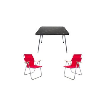 Bofigo BFGGM+2S 2+1 Granit Kırmızı 60X80 cm Kamp Seti