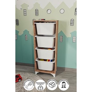 Bofigo Dora Çam 4 Sepetli Oyuncak Dolabı