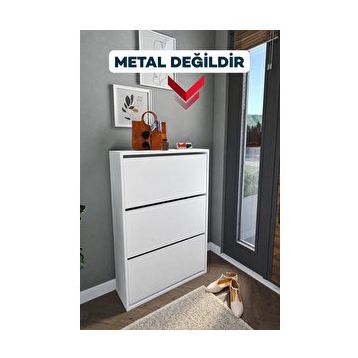 Bofigo Melek Beyaz 3 Bölmeli Ayakkabılık