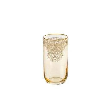 Bohemia Queen Amber Mat Altın 6'lı Meşrubat Bardak