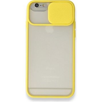 Bol Çeşit iPhone 6 Plus Palm Buzlu Kamera Sürgülü Silikon Sarı Kılıf