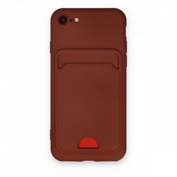 Bol Çeşit iPhone 7 Kelvin Kartvizitli Bordo Silikon Kılıf