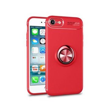 Bol Çeşit iPhone 7 Range Yüzüklü Kırmızı Silikon Kılıf
