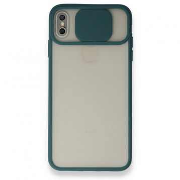 Bol Çeşit iPhone X Palm Buzlu Kamera Sürgülü Yeşil Silikon Kılıf