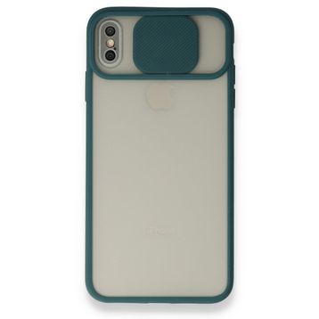 Bol Çeşit iPhone Xs Palm Buzlu Kamera Sürgülü Yeşil Silikon Kılıf