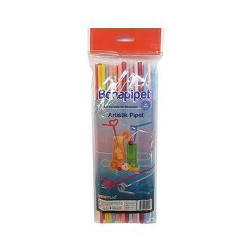 Bona Pipet 50 Adet Renkli Artistik Pipet