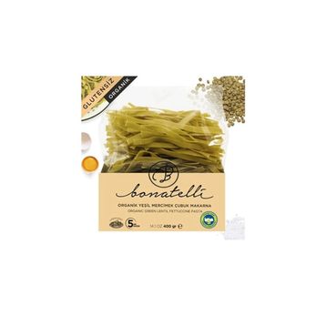 Bonatelli Organik 400 gr Yeşil Mercimek Çubuk Makarna (16 adet)