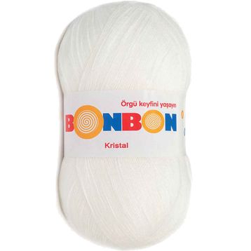 Bonbon 98200 Beyaz Kristal El Örgü Lif İpi