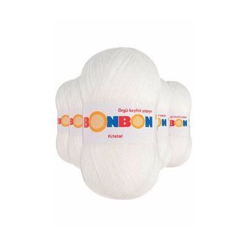 Bonbon Beyaz 98200 5 Adet Kristal El Örgü Lif İpi