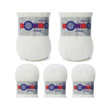 Bonbon Renk No:200 5 Adet Festival Simli Örgü İpi Yünü