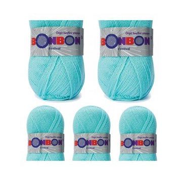 Bonbon Renk No:203 5 Adet Festival Simli Örgü İpi Yünü
