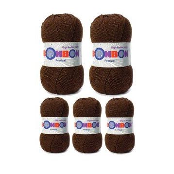 Bonbon Renk No:219 5 Adet Festival Simli Örgü İpi Yünü