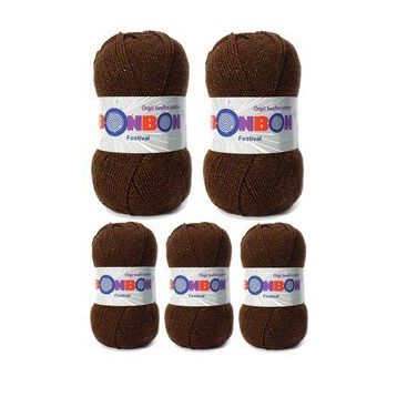 Bonbon Renk No:219 5 Adet Festival Simli Örgü İpi Yünü