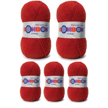 Bonbon Renk No:237 5 Adet Festival Simli Örgü İpi Yünü