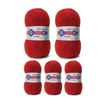 Bonbon Renk No:237 5 Adet Festival Simli Örgü İpi Yünü