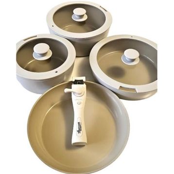 Bondy Amercook Seramik 8 Parça Cream Tencere Seti