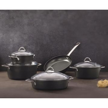 Bonera Granit Pro Plus Siyah Basık 24 cm Karnıyarık Tenceresi