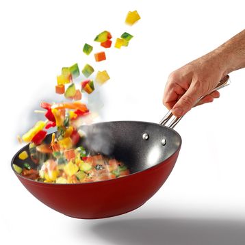 Bonera Pro-Plus 24 cm Kırmızı Wok Tava