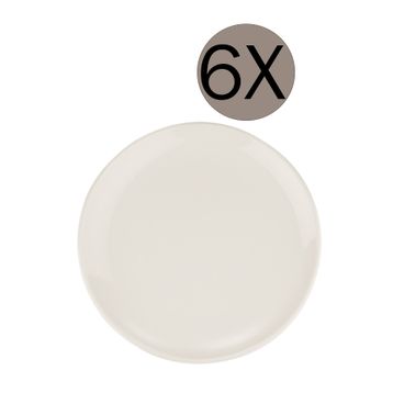Bonna Porselen Gourmet Beyaz 6'lı 17 cm Düz Tabak
