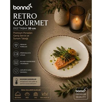 Bonna Retro Gourmet 30 cm Düz Tabak