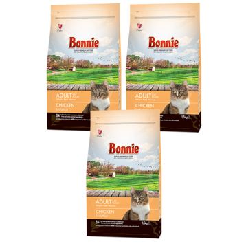 Bonnie Tavuklu 3x1,5 kg Yetişkin Kedi Maması