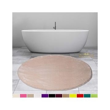 Bonny Home 120x120 cm Elite Vizon Yuvarlak Peluş Kaymaz Taban Pufidik Banyo Halısı