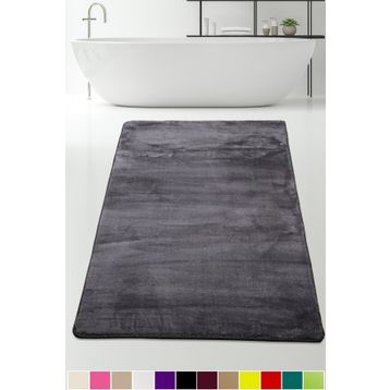 Bonny Home 120x180 cm Elite Antrasit Peluş Kaymaz Tabanlı Pufidik Banyo Halısı