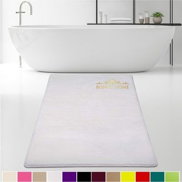 Bonny Home 120x180 cm Elite Beyaz Peluş Kaymaz Tabanlı Pufidik Banyo Halısı