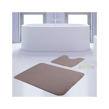 Bonny Home 2'li Düz Vizon Unicolor Kaymaz Klozet ve Banyo Halısı