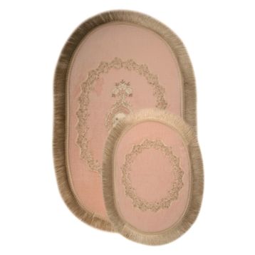 Bonny Home 2'li Pudra Exclusive Oval Püsküllü Banyo Halısı