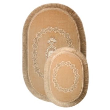 Bonny Home 2'li Vizon Exclusive Oval Püsküllü Banyo Halısı