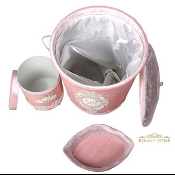 Bonny Home Lisa Kirli Pudra Çamaşır Sepeti Seti