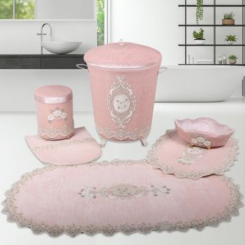 Bonny Home Lisa Kirli Pudra Çamaşır Sepeti Seti