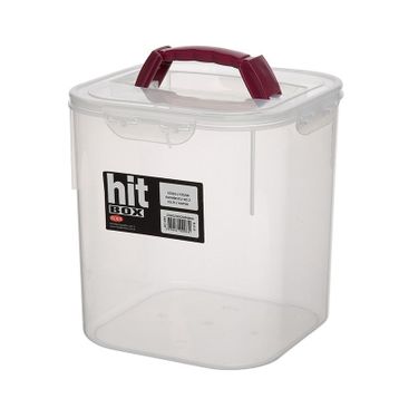 Bora Plastik BO083 Köşeli Erzak Kavanozu No: 1 Kilitli Kapak