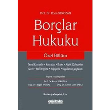 Borçlar Hukuku Özel Bölüm Kerem Cem Sanlı
