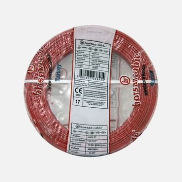 Borsan 50 mt 2.5 mm Kırmızı Nyaf Çok Telli Halojen Free Kablo