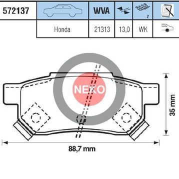 Bosch 0986461131 Civic 1.6I 1.6 VTI 94/00 Honda Jazz 08 Arka Fren Balatası