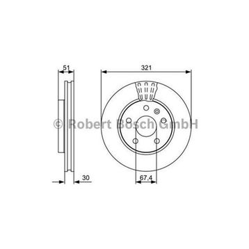Bosch 0986479544 Insignia Opel Havalı 17 inç Ön Fren Diski