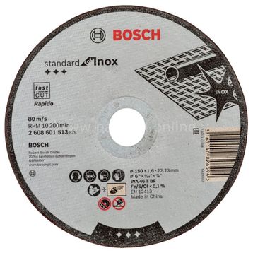 Bosch 150x1.6 mm Standard Seri Düz Inox Kesme Diski