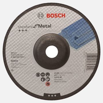 Bosch 180x6.0 mm Standard Seri Bombeli Taş Metal Taşlama Diski