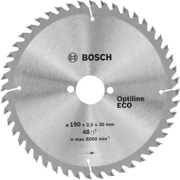 Bosch 190x30 mm 48 Diş Optiline Eco Wood Daire Testere Bıçağı