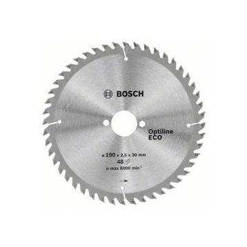 Bosch 190x30 mm 48 Diş Optiline Eco Wood Daire Testere Bıçağı