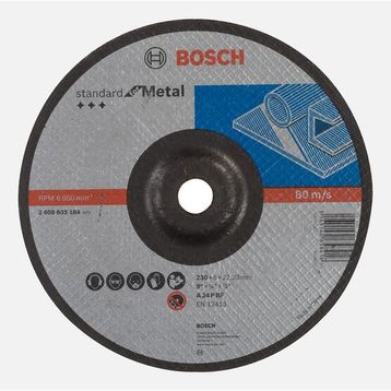 Bosch 230x6.0 mm Standard Seri Bombeli Metal Taşlama Diski