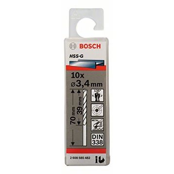Bosch 2608585482 HSS-G 3.4x70 mm 10'lu Matkap Ucu
