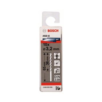 Bosch 2608595056 HSS-G 3.2x65 mm 10'lu Matkap Ucu