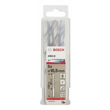 Bosch 2608595078 HSS-G 10,5 mm 5'li Taşlanmış Metal Matkap Ucu