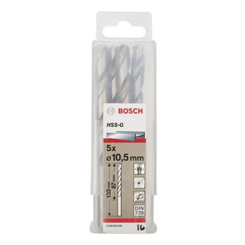 Bosch 2608595078 HSS-G 10,5 mm 5'li Taşlanmış Metal Matkap Ucu