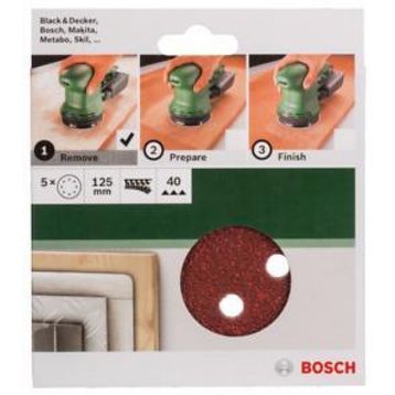 Bosch 2609256a22 5'li 125 mm 40 Kum 8 Delik Eksantirik Zımpara Kağıdı